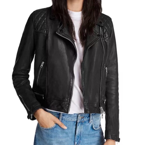 All Saints Jackets & Blazers - All Saints Conroy Quilted Leather Biker Jacket